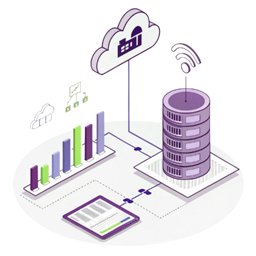 database-with-cloud-on-top-and-bar-charts-around